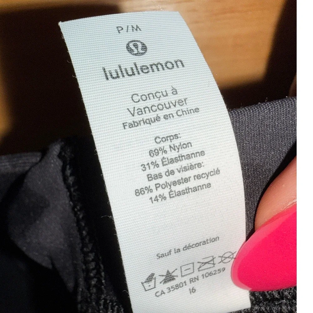 Lululemon License to Train Hat Womens S/M Pre-Owned Charcoal Camo Stretch Cap - Picture 8 of 8